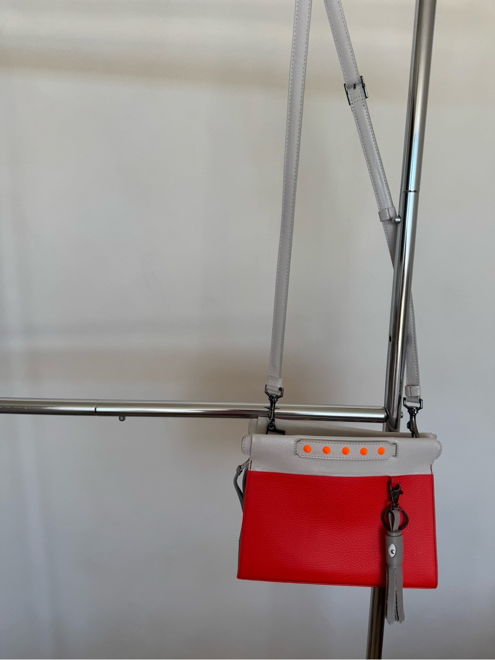 Min & Mon Cream and Orange Crossbody Bag
